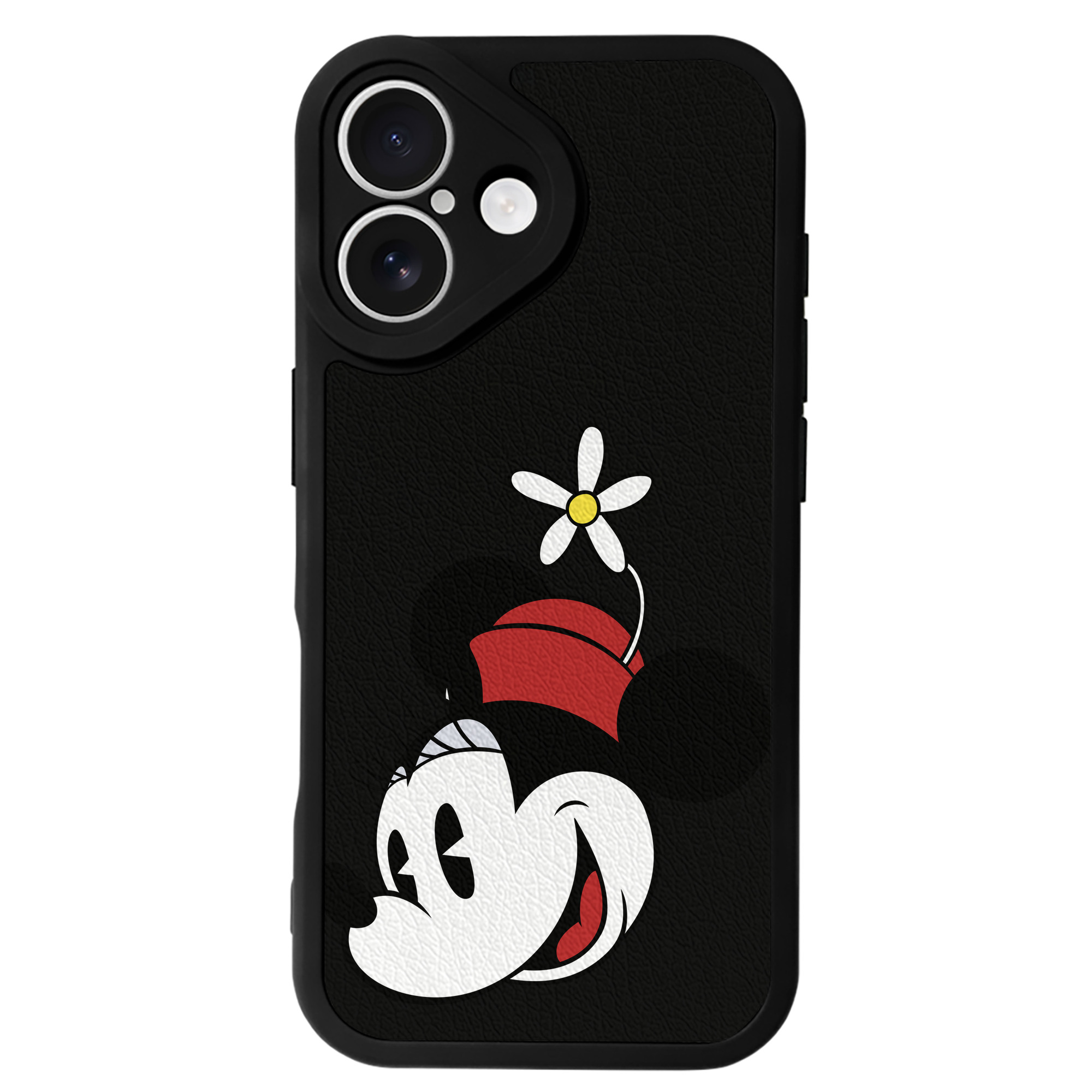 （画像用） ミッキーマウス Mickey Mouse 【iPhone 16シリーズ対応】シリコンスマホケース（レザー調） 材質：シリコン
